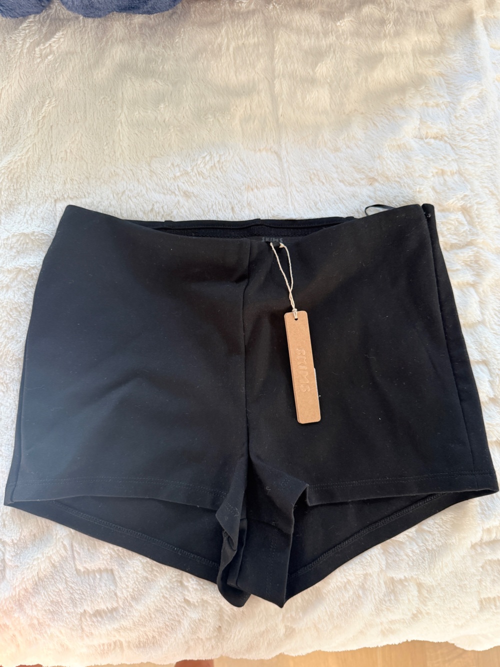 SKIMS Black High-Rise Fitted Bike Shorts